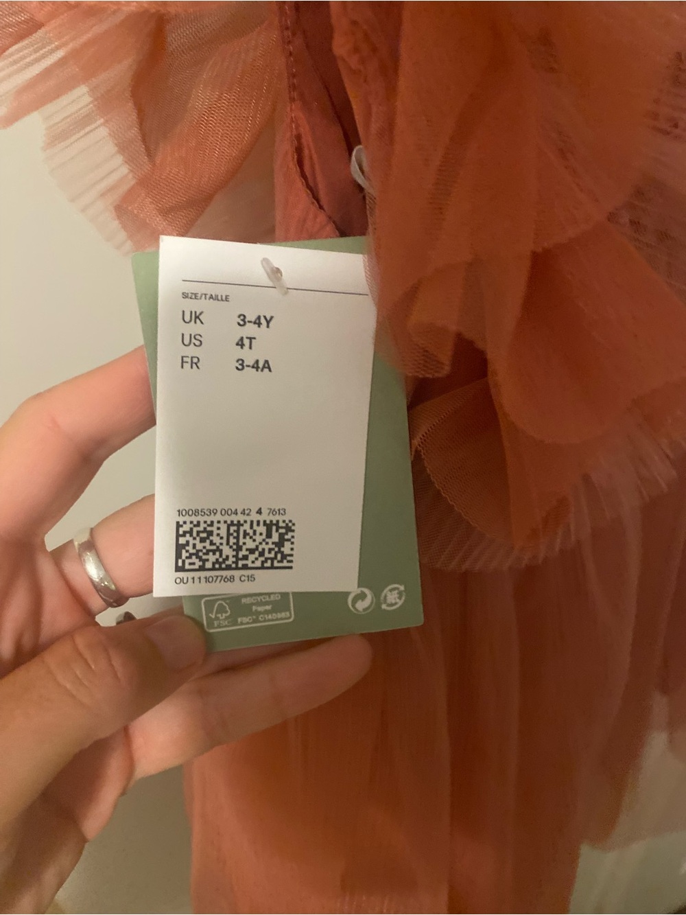 H&M Girls' dusty rose tulle dress - Picture 3 of 4